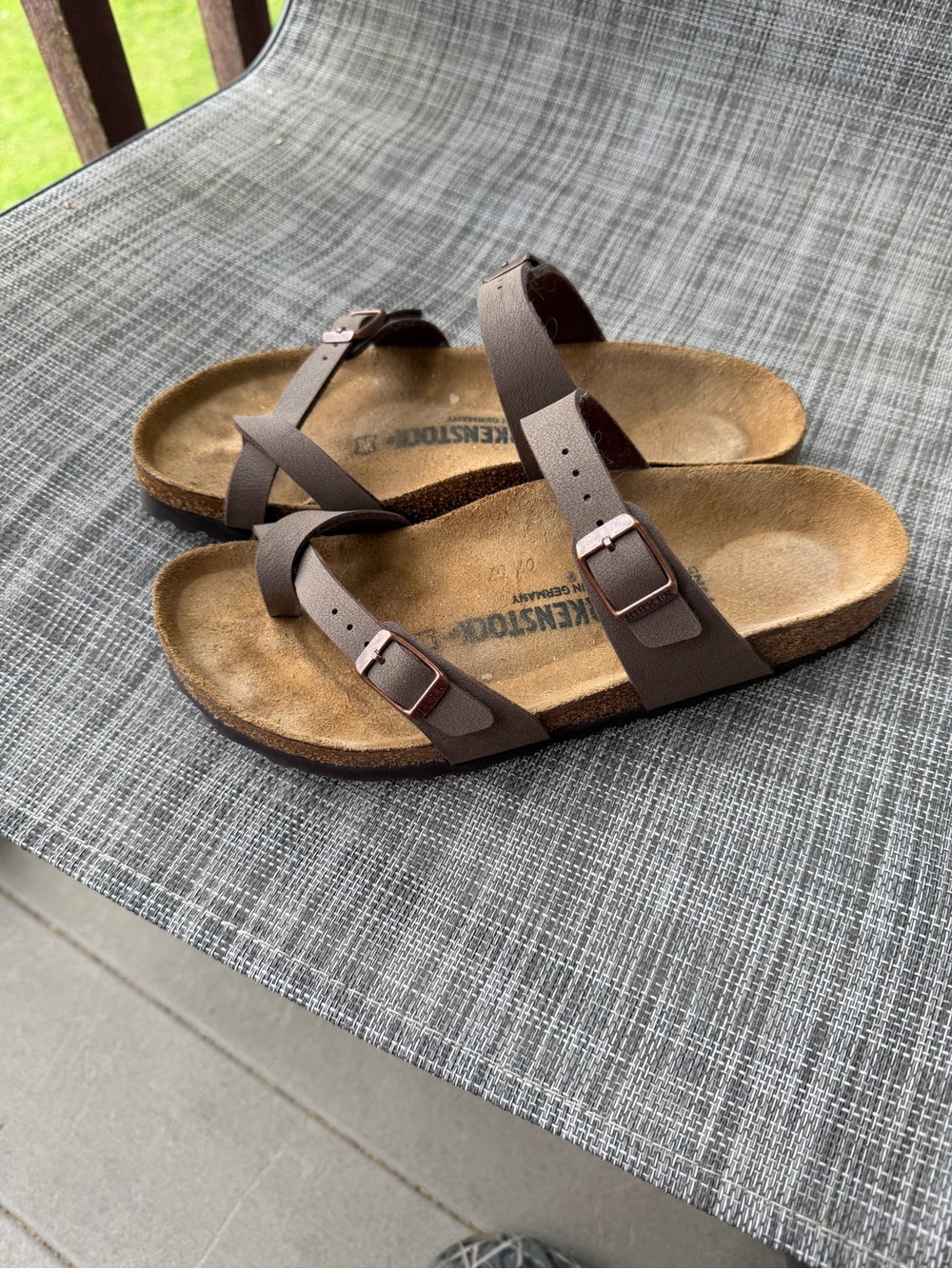 Birkenstock Brown Two-Strap Toe Loop Sandals - Picture 2 of 4